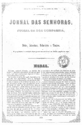 O Jornal das senhoras [jornal], a. 4, t. 7, [s/n]. Rio de Janeiro-RJ, 10 jun. 1855.