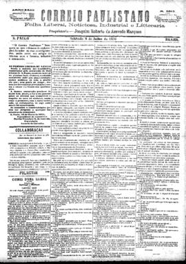 Correio paulistano [jornal], [s/n]. São Paulo-SP, 08 jul. 1876.
