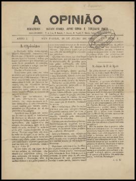 A Opinião [jornal], a. 1, n. 4. São Paulo-SP, 28 jul. 1889.