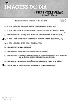 TV Tupi [emissora]. Revista Feminina [programa]. Roteiro [televisivo], 07 mar. 1961.