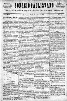 Correio paulistano [jornal], [s/n]. São Paulo-SP, 30 out. 1878.