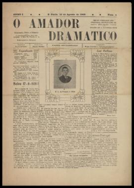 O Amador dramatico [jornal], a. 1, n. 4. São Paulo-SP, 16 ago. 1908.