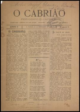 O Cabrião [jornal], a. 1, n. 1. São Paulo-SP, 15 set. 1897.