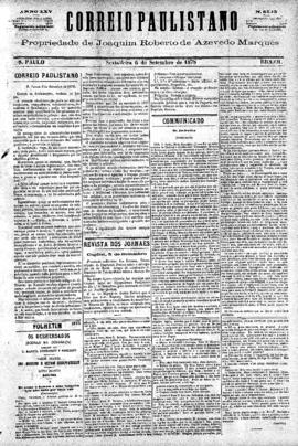 Correio paulistano [jornal], [s/n]. São Paulo-SP, 06 set. 1878.