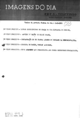 TV Tupi [emissora]. Revista Feminina [programa]. Roteiro [televisivo], 01 mai. 1962.