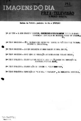 TV Tupi [emissora]. Revista Feminina [programa]. Roteiro [televisivo], 03 ago. 1962.