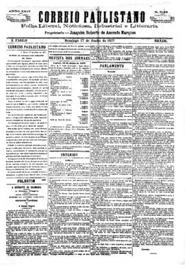 Correio paulistano [jornal], [s/n]. São Paulo-SP, 17 jun. 1877.