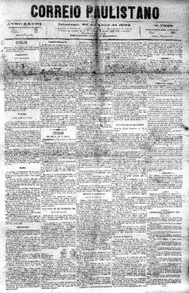 Correio paulistano [jornal], [s/n]. São Paulo-SP, 23 abr. 1882.