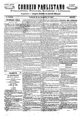 Correio paulistano [jornal], [s/n]. São Paulo-SP, 24 nov. 1877.