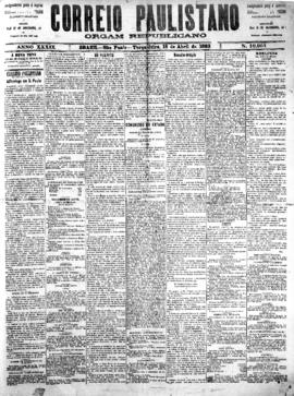 Correio paulistano [jornal], [s/n]. São Paulo-SP, 18 abr. 1893.