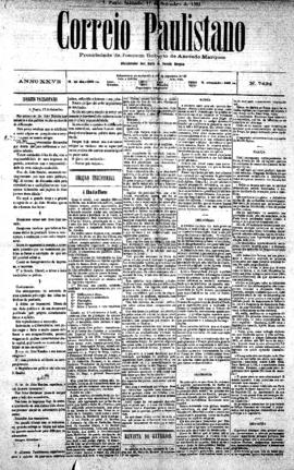 Correio paulistano [jornal], [s/n]. São Paulo-SP, 17 set. 1881.