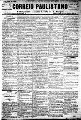 Correio paulistano [jornal], [s/n]. São Paulo-SP, 14 jun. 1883.