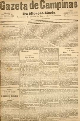 Gazeta de Campinas [jornal], a. 8, n. 1186. Campinas-SP, 22 nov. 1877.