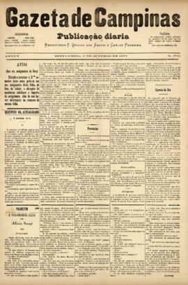 Gazeta de Campinas [jornal], a. 10, n. 1738. Campinas-SP, 03 out. 1879.