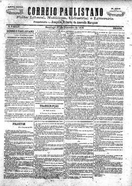 Correio paulistano [jornal], [s/n]. São Paulo-SP, 27 fev. 1876.