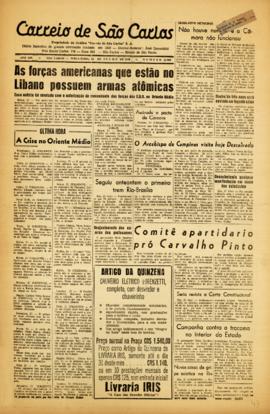 Correio de São Carlos [jornal], a. 59, n. 12909. São Carlos do Pinhal-SP; São Carlos-SP, 22 jul. 1958.