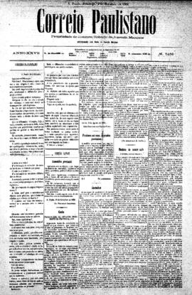 Correio paulistano [jornal], [s/n]. São Paulo-SP, 09 out. 1881.