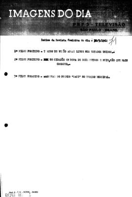 TV Tupi [emissora]. Revista Feminina [programa]. Roteiro [televisivo], 30 mai. 1962.