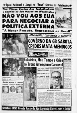 Última Hora [jornal]. Rio de Janeiro-RJ, 21 fev. 1963 [ed. vespertina].