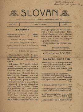Slovan [jornal], [s/n]. São Paulo-SP, [1900].