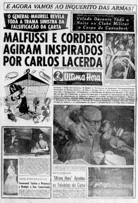 Última Hora [jornal]. Rio de Janeiro-RJ, 01 nov. 1955 [ed. vespertina].