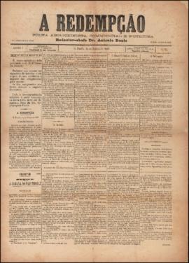 A Redempção [jornal], a. 1, n. 53. São Paulo-SP, 14 jul. 1887.