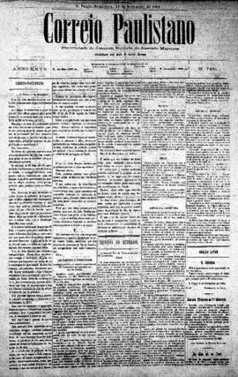 Correio paulistano [jornal], [s/n]. São Paulo-SP, 11 nov. 1881.