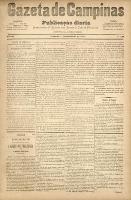 Gazeta de Campinas [jornal], a. 8, n. 1194. Campinas-SP, 01 dez. 1877.