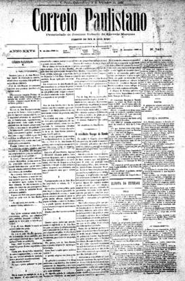 Correio paulistano [jornal], [s/n]. São Paulo-SP, 01 set. 1881.