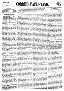 Correio paulistano [jornal], [s/n]. São Paulo-SP, 06 mai. 1856.