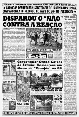 Última Hora [jornal]. Rio de Janeiro-RJ, 07 jan. 1963 [ed. vespertina].