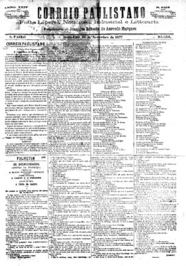 Correio paulistano [jornal], [s/n]. São Paulo-SP, 30 nov. 1877.