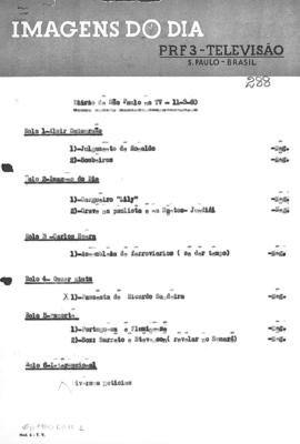 TV Tupi [emissora]. Diário de São Paulo na T.V. [programa]. Roteiro [televisivo], 11 mar. 1960.