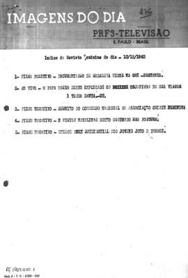 TV Tupi [emissora]. Revista Feminina [programa]. Roteiro [televisivo], 10 dez. 1963.