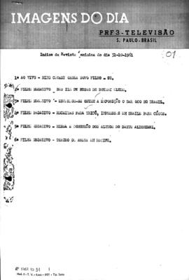 TV Tupi [emissora]. Revista Feminina [programa]. Roteiro [televisivo], 31 out. 1961.