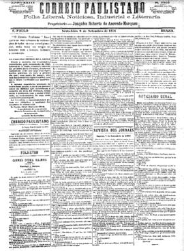 Correio paulistano [jornal], [s/n]. São Paulo-SP, 08 set. 1876.