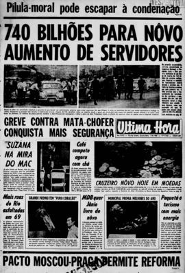 Última Hora [jornal]. Rio de Janeiro-RJ, 01 ago. 1968 [ed. vespertina].