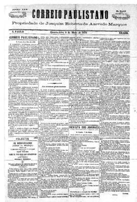 Correio paulistano [jornal], [s/n]. São Paulo-SP, 08 mai. 1878.