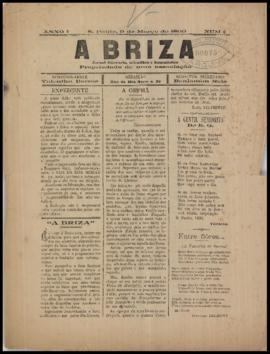 A Briza [jornal], a. 1, n. 1. São Paulo-SP, 09 mar. 1899.