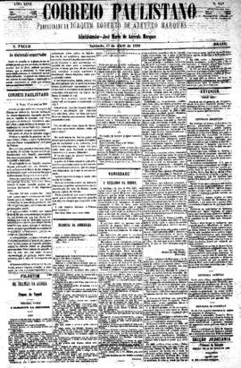 Correio paulistano [jornal], [s/n]. São Paulo-SP, 17 abr. 1880.