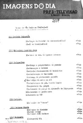 TV Tupi [emissora]. Diário de São Paulo na T.V. [programa]. Roteiro [televisivo], 13 nov. 1959.
