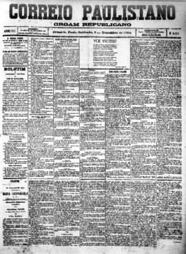 Correio paulistano [jornal], [s/n]. São Paulo-SP, 01 dez. 1894.