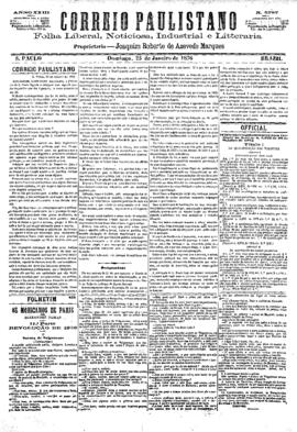 Correio paulistano [jornal], [s/n]. São Paulo-SP, 23 jan. 1876.