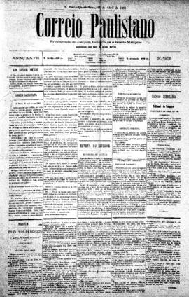 Correio paulistano [jornal], [s/n]. São Paulo-SP, 13 abr. 1881.