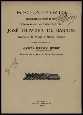 Relatório…, [s/n], 1927. Criador(a): Estrada de Ferro Sorocabana. São Paulo-SP: Casa Vanorden, 19...