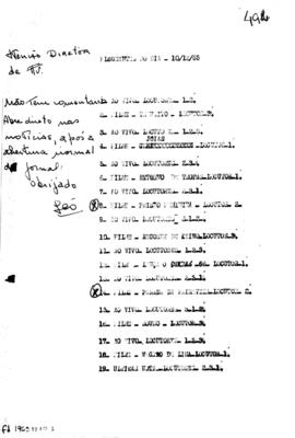 TV Tupi [emissora]. Flagrantes do Dia [programa]. Roteiro [televisivo], 10 dez. 1965.