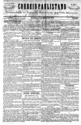 Correio paulistano [jornal], [s/n]. São Paulo-SP, 01 mar. 1878.