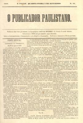 O Publicador paulistano [jornal], n. 11. São Paulo-SP, 02 set. 1857.