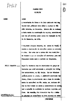 TV Tupi [emissora]. Plantão Tupi [programa]. Roteiro [televisivo], 27 jul. 1977.