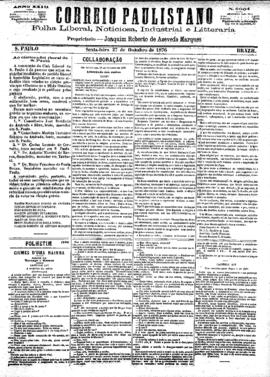 Correio paulistano [jornal], [s/n]. São Paulo-SP, 27 out. 1876.